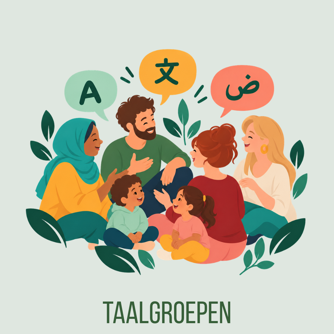 Regelmatige bijeenkomsten om te spelen en te ontmoeten in een taal die je wil doorgeven aan je kinderen.