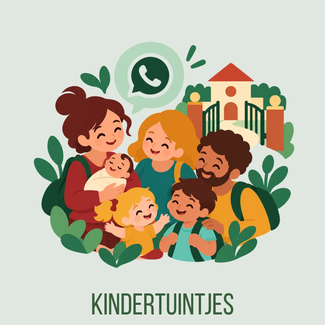 WhatsApp-groepen per geboorteperiode, om andere gezinnen te leren kennen met wie je samen naar de eerste schooldag en verder toegroeit.